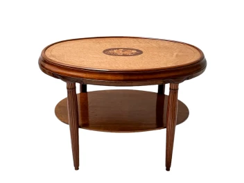 French Art Deco Walnut Center Table, 1930s